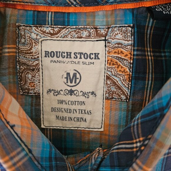 Rough Stock Mens long sleeve Button up long sleeve Casual Plaid Shirt size M - Picture 6 of 7